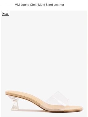 Larroude “Vivi” lucite kitten heel, vinyl clear sandal, size 6.5, new in box